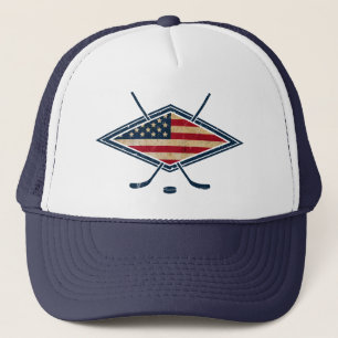 Gorra De Camionero American Hockey Flag Logo