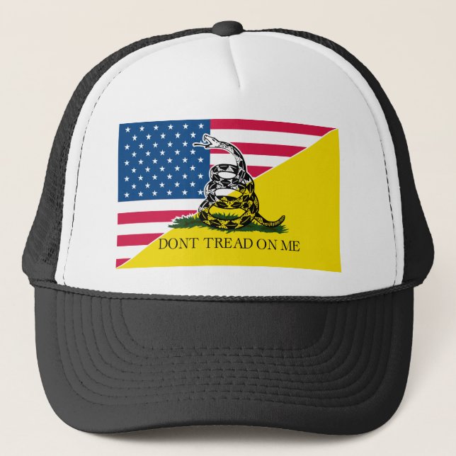Gorra De Camionero Americano y bandera de Gadsden (Anverso)