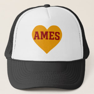 Gorra De Camionero Ames Iowa Heart Design Ciudad del Colegio Oro y