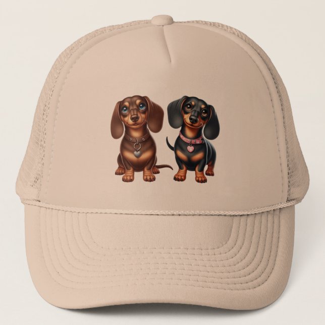Gorra De Camionero Amigos de Cute Dachshund (Anverso)