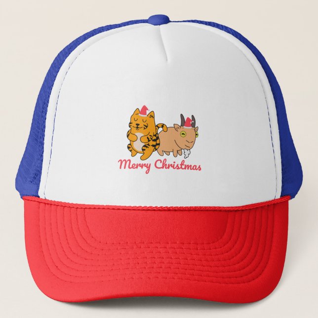 Gorra De Camionero Amigos de Santa - Tigre y cabra (Anverso)