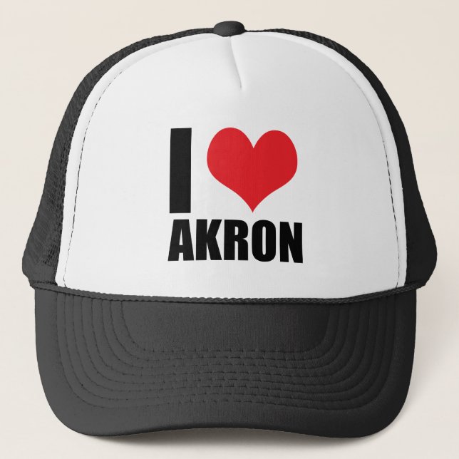 Gorra De Camionero Amo a Akron (Anverso)