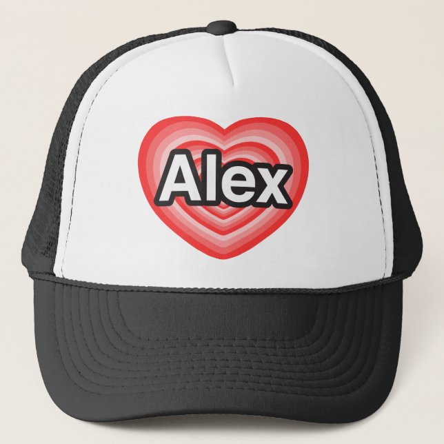 Gorra De Camionero Amo a Alex. Te amo Alex. Corazón (Anverso)