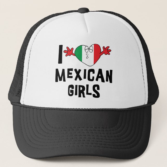 Gorra De Camionero Amo a chicas mexicanos (Anverso)