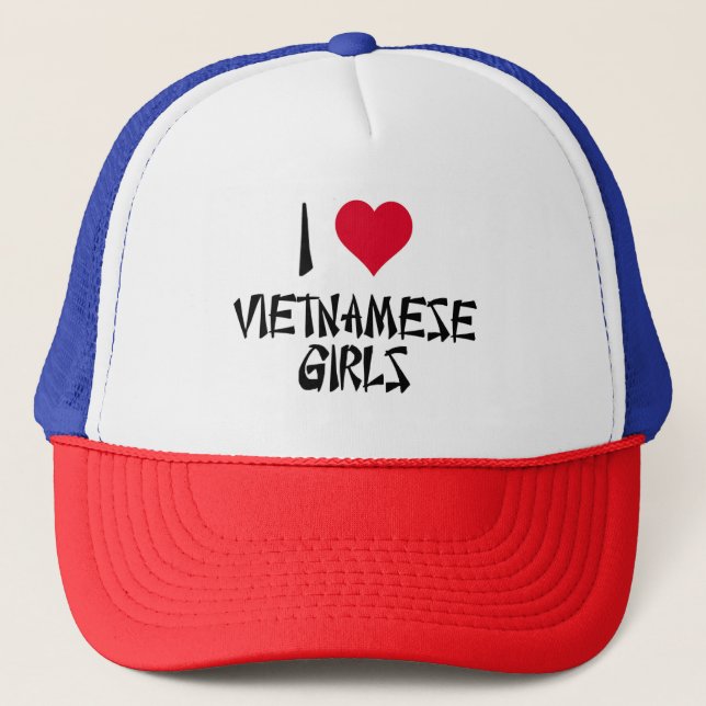 Gorra De Camionero Amo a chicas vietnamitas (Anverso)