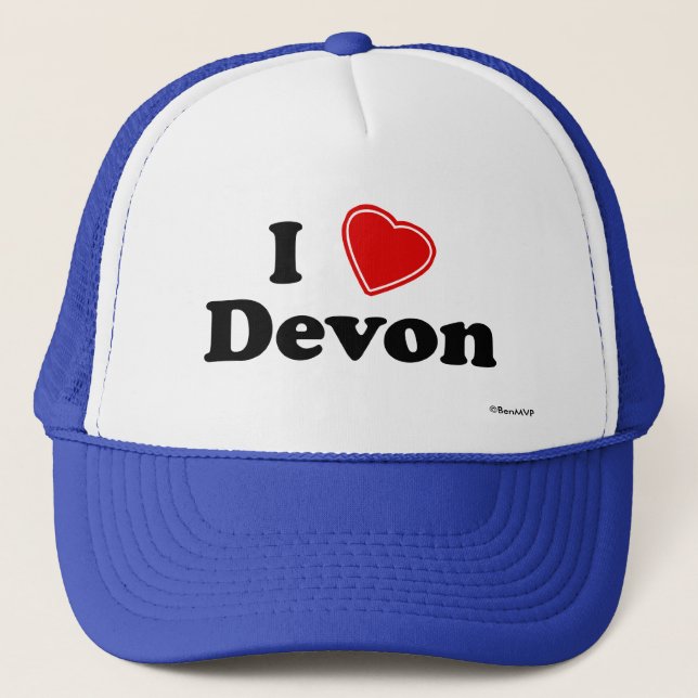 Gorra De Camionero Amo a Devon (Anverso)