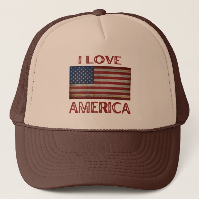 GORRA DE CAMIONERO AMO A ESTADOS UNIDOS (Anverso)