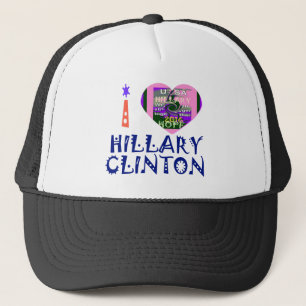 Gorra De Camionero Amo a Hillary Clinton por el arte cardiaco del pre