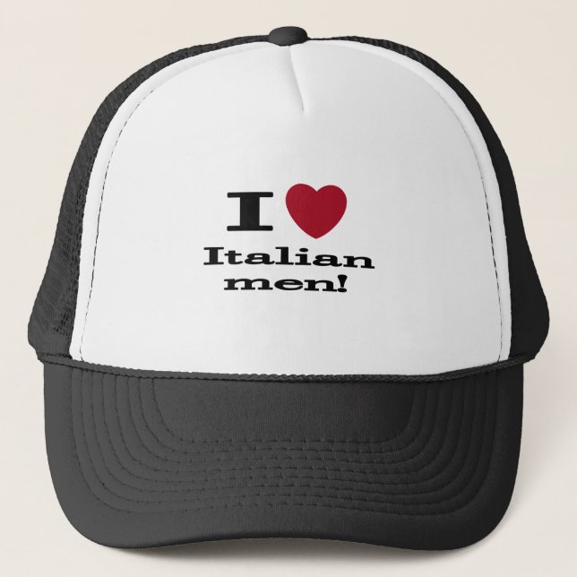 Gorra De Camionero Amo a hombres italianos (Anverso)