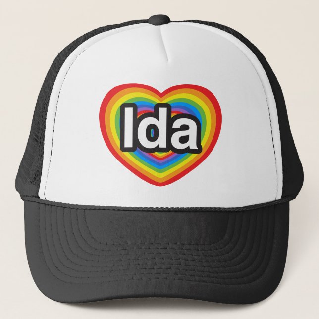 Gorra De Camionero Amo a Ida. Te amo Ida. Corazón (Anverso)