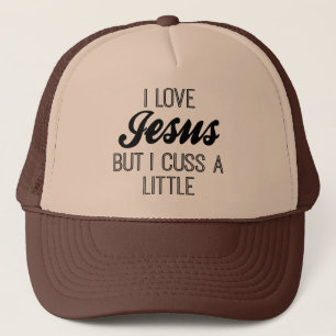 Gorra De Camionero Amo a Jesús pero Cuss un poco