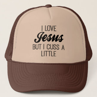 Gorra De Camionero Amo a Jesús pero Cuss un poco