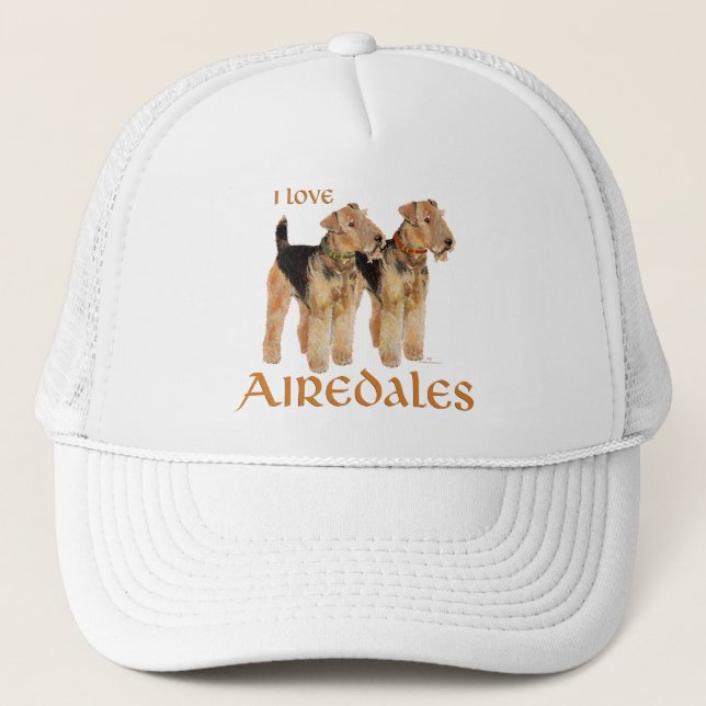 Gorra De Camionero Amo a los Airedales (Anverso)