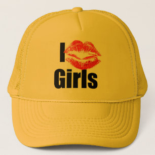 Gorra De Camionero Amo a los chicas - beso, Smooch, amor, corazón