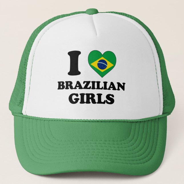 Gorra De Camionero Amo a los Chicas brasileños (Anverso)