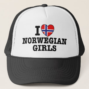 Gorra De Camionero Amo a los Chicas noruegos