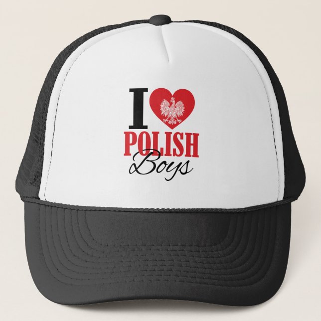 Gorra De Camionero Amo a los chicos polacos (Anverso)