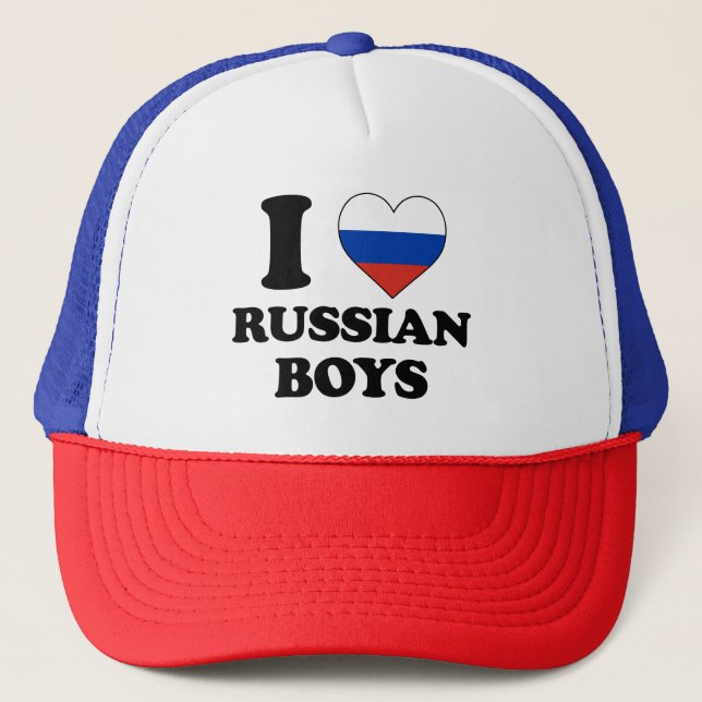 Gorra De Camionero Amo a los chicos rusos (Anverso)