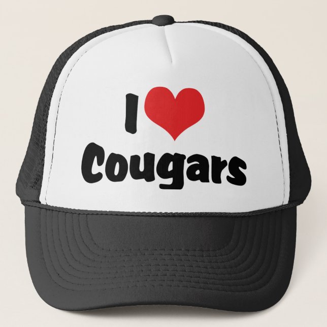 Gorra De Camionero Amo a los Cougars del Corazón (Anverso)