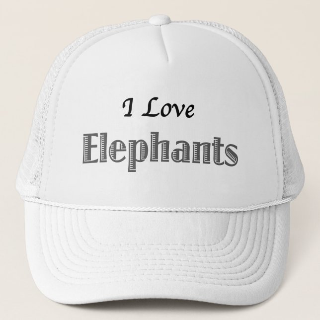 Gorra De Camionero Amo a los Elefantes (Anverso)