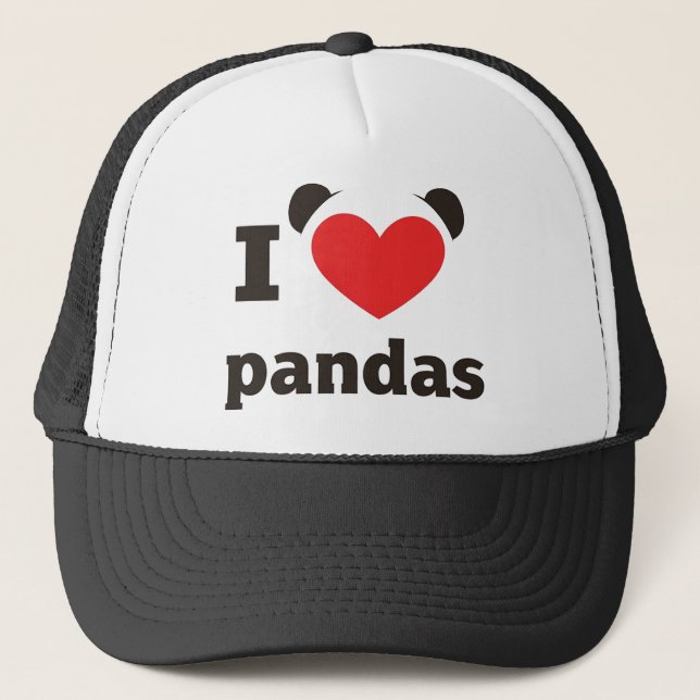 Gorra De Camionero Amo a los Pandas (Anverso)