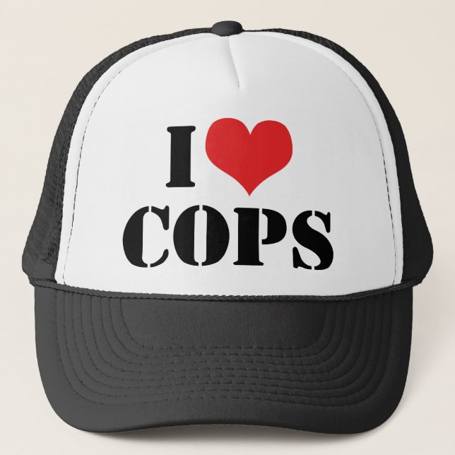 Gorra De Camionero Amo a los Policías (Anverso)