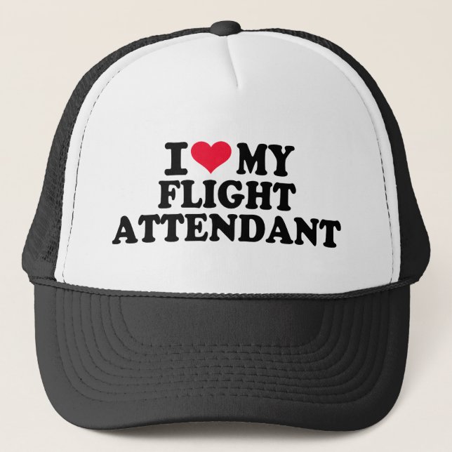 Gorra De Camionero Amo a mi asistente de vuelo (Anverso)