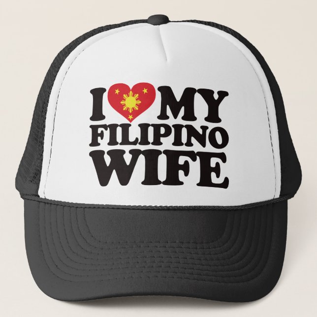 Gorra De Camionero Amo a mi esposa filipina (Anverso)