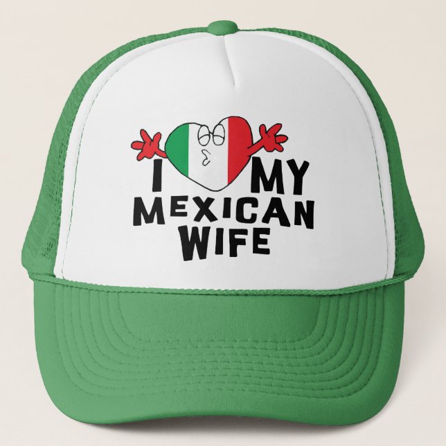 Gorra De Camionero Amo a mi esposa mexicana (Anverso)