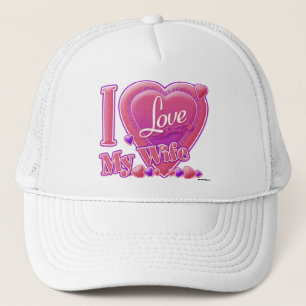 Gorra De Camionero Amo a mi esposa rosa/púrpura - corazón
