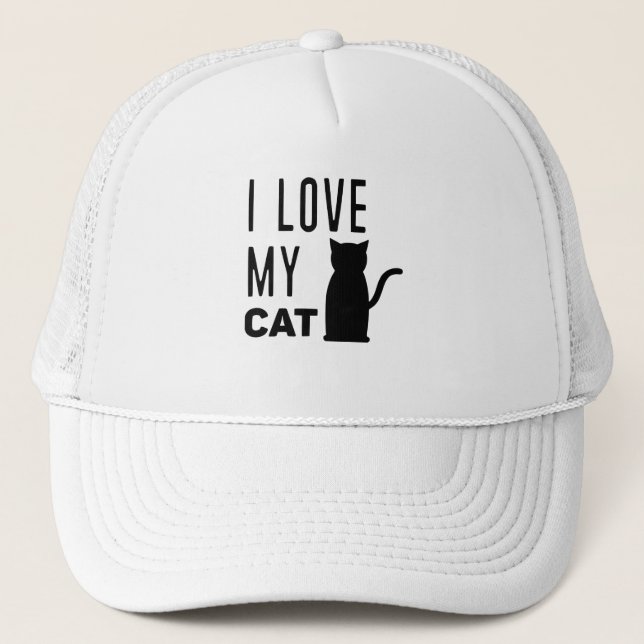 Gorra De Camionero Amo a mi Gato (Anverso)