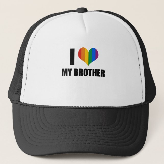 Gorra De Camionero Amo a mi hermano gay (Anverso)