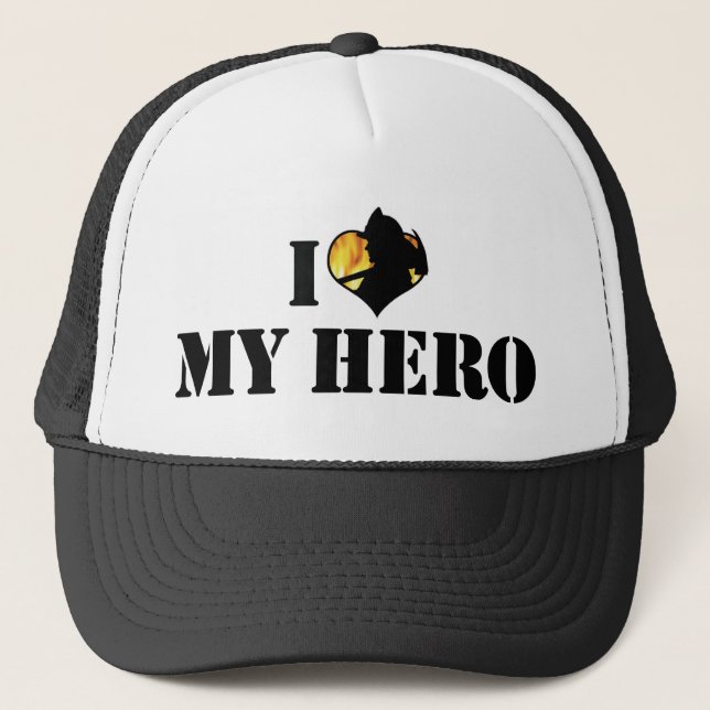 Gorra De Camionero Amo a mi héroe (Anverso)