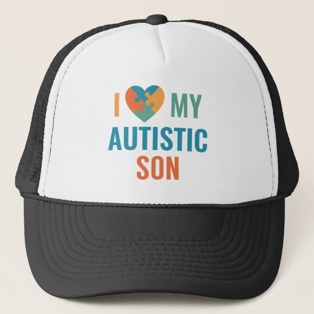 Gorra De Camionero Amo A Mi Hijo Autista (Anverso)