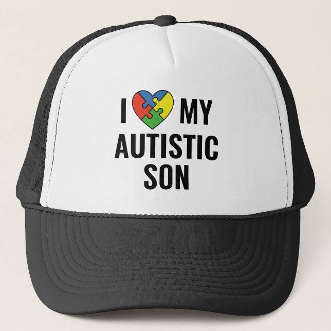 Gorra De Camionero Amo A Mi Hijo Autista (Anverso)