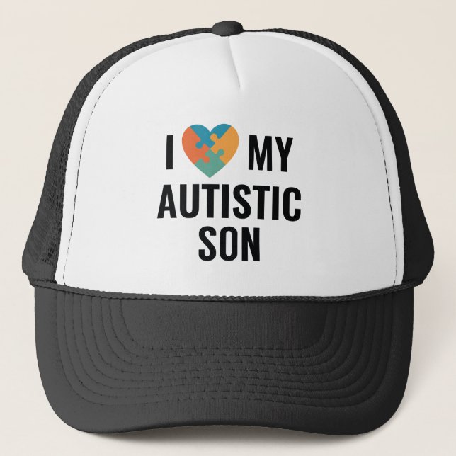 Gorra De Camionero Amo A Mi Hijo Autista (Anverso)