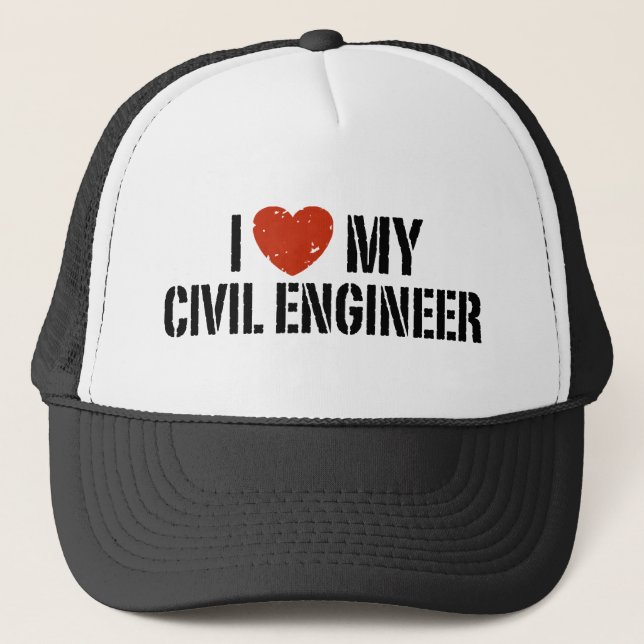 Gorra De Camionero Amo A Mi Ingeniero Civil (Anverso)