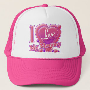 Gorra De Camionero Amo a mi mami rosa/púrpura - corazón