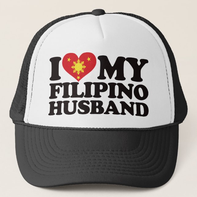 Gorra De Camionero Amo a mi marido filipino (Anverso)