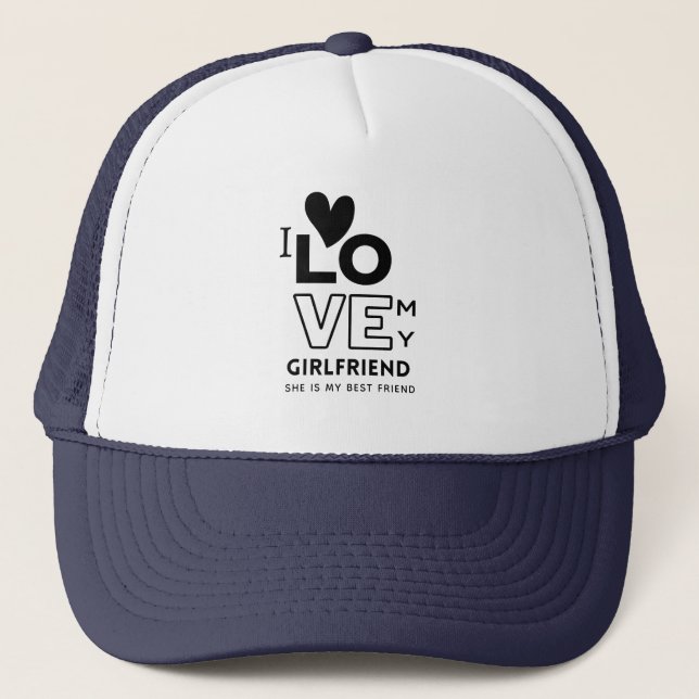 Gorra De Camionero Amo a mi novia, ella es mi mejor amiga REGALO (Anverso)