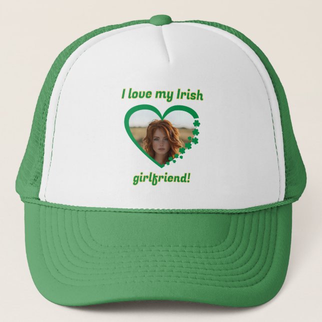 Gorra De Camionero Amo a mi novia irlandesa St Patrick's Shamrock (Anverso)