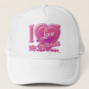 Gorra De Camionero Amo a mi novia rosa/morado - corazones