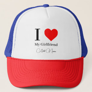 Gorra De Camionero Amo a mi novia y al corazón rojo personalizado