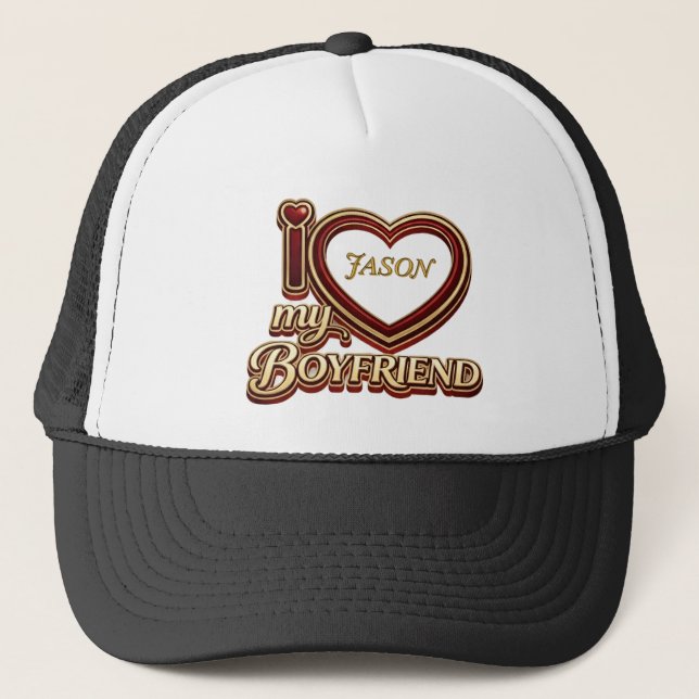 Gorra De Camionero Amo a mi novio personalizado (Anverso)