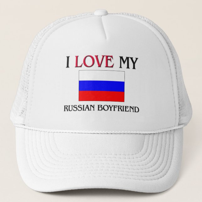 Gorra De Camionero Amo a mi novio ruso (Anverso)