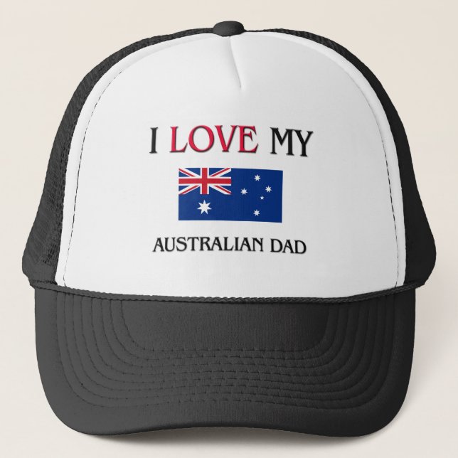 Gorra De Camionero Amo a mi papá australiano (Anverso)