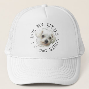 Gorra De Camionero Amo a mi pequeño perro blanco - Maltés