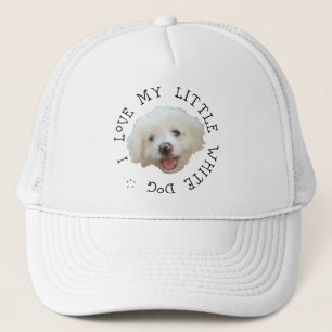Gorra De Camionero Amo a mi pequeño perro blanco rescatado