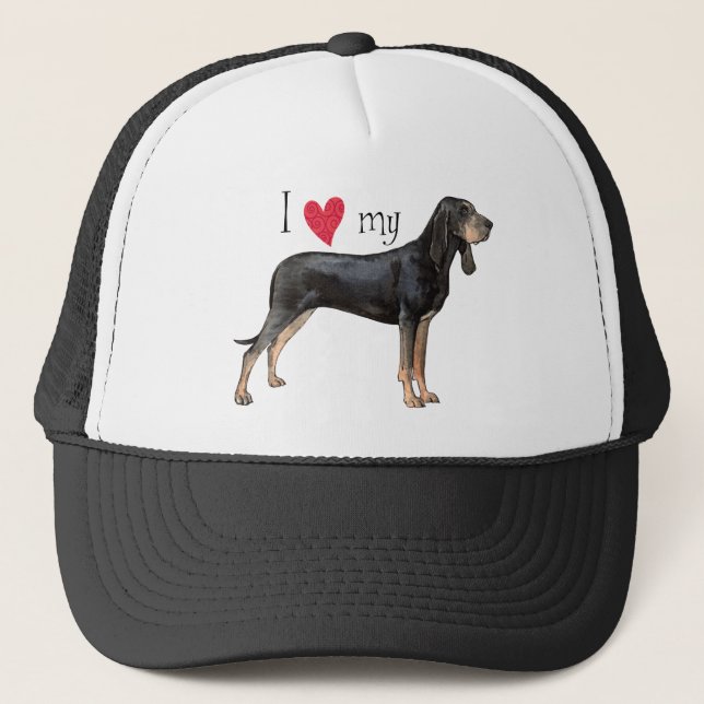 Gorra De Camionero Amo a mi perro negro y moreno (Anverso)