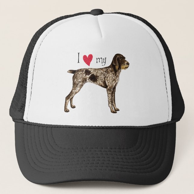 Gorra De Camionero Amo a mi puntero con cable alemán (Anverso)